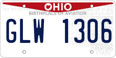 OH license plate GLW1306
