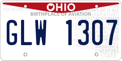 OH license plate GLW1307