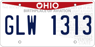 OH license plate GLW1313