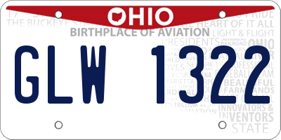 OH license plate GLW1322