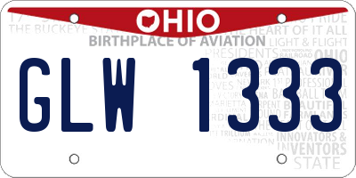 OH license plate GLW1333
