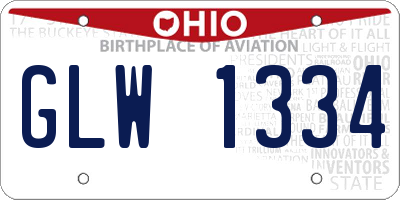 OH license plate GLW1334