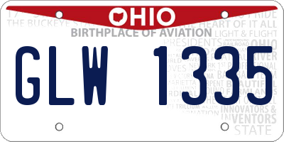 OH license plate GLW1335