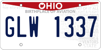 OH license plate GLW1337