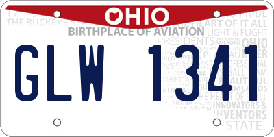 OH license plate GLW1341