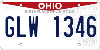 OH license plate GLW1346
