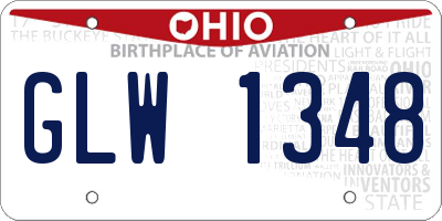 OH license plate GLW1348