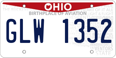 OH license plate GLW1352