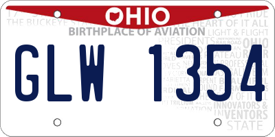 OH license plate GLW1354