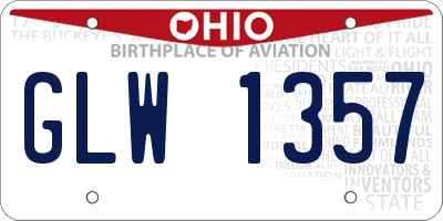 OH license plate GLW1357