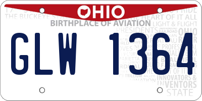 OH license plate GLW1364