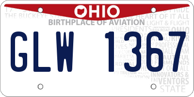 OH license plate GLW1367