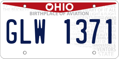 OH license plate GLW1371