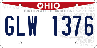 OH license plate GLW1376