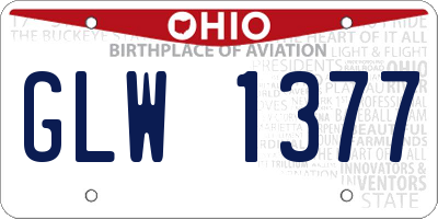 OH license plate GLW1377