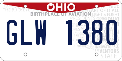 OH license plate GLW1380