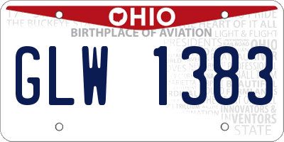 OH license plate GLW1383