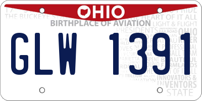 OH license plate GLW1391
