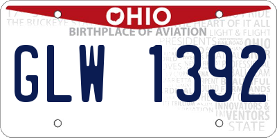 OH license plate GLW1392