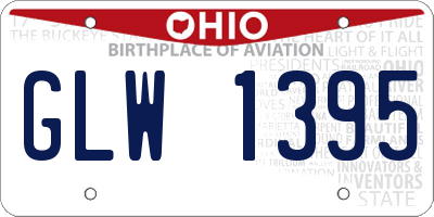OH license plate GLW1395