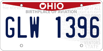 OH license plate GLW1396