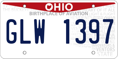 OH license plate GLW1397