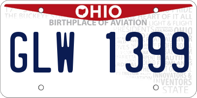 OH license plate GLW1399