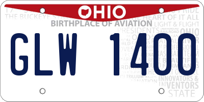 OH license plate GLW1400