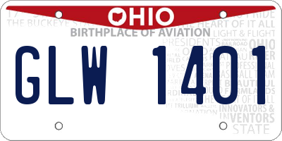 OH license plate GLW1401