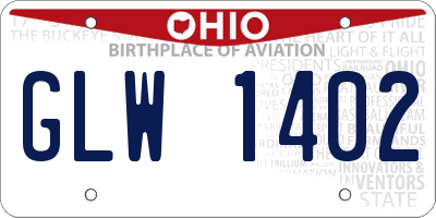 OH license plate GLW1402