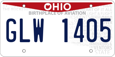 OH license plate GLW1405