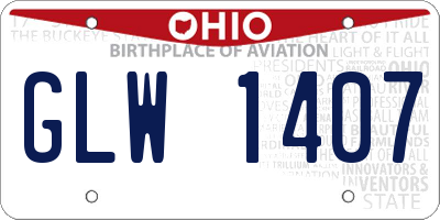 OH license plate GLW1407