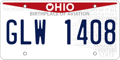 OH license plate GLW1408