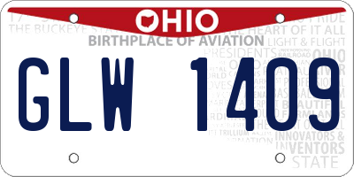 OH license plate GLW1409
