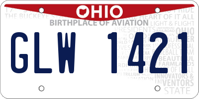 OH license plate GLW1421