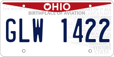 OH license plate GLW1422
