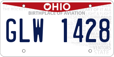 OH license plate GLW1428