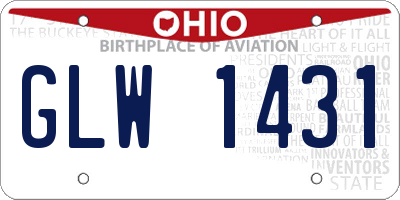 OH license plate GLW1431