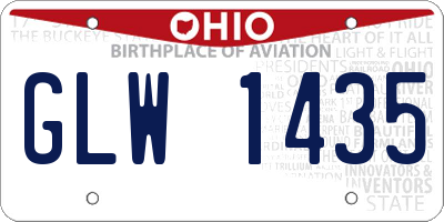 OH license plate GLW1435