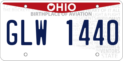 OH license plate GLW1440