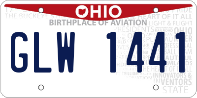 OH license plate GLW1441