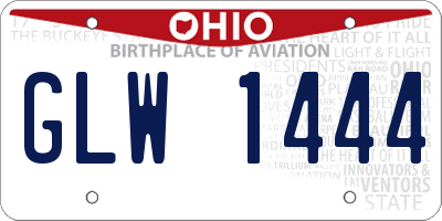 OH license plate GLW1444