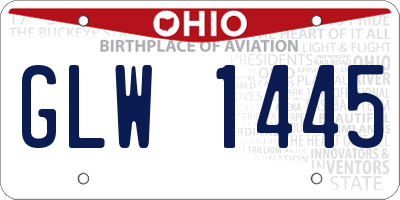 OH license plate GLW1445