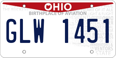 OH license plate GLW1451
