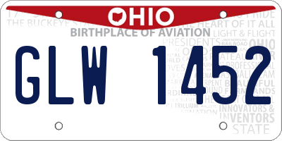 OH license plate GLW1452