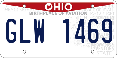 OH license plate GLW1469