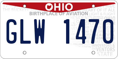 OH license plate GLW1470