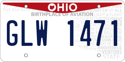 OH license plate GLW1471