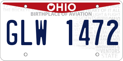 OH license plate GLW1472