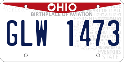 OH license plate GLW1473